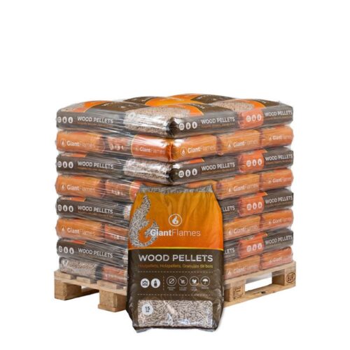 Palette Giant Flames Holzpellets 65 Säcke x 15 kg (975 kg)